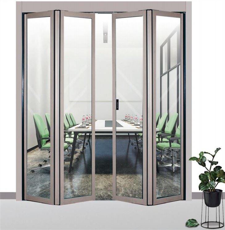 Puerta plegable automática de aluminio